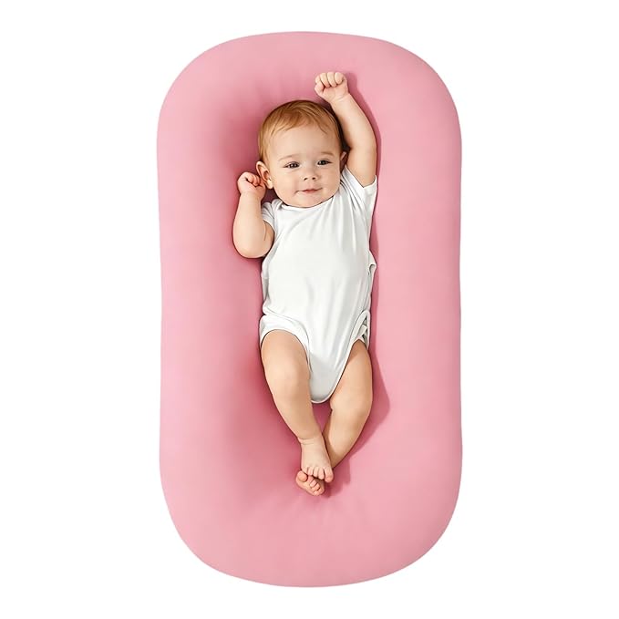 Baby Lounger, Infant Lounger, Baby Lounger for Newborn, Soft Breathable Newborn Lounger for Play & Activity (Pink)