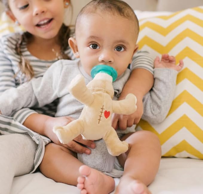 WubbaNub Infant Pacifier - Heart Warrior Bear