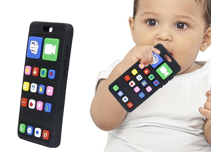 Baby Remote Control Teething Toys 3-6-12 Months, Toddler Sensory Toy – Food Grade Soft BPA-Free Chew Toy for Baby Boy Girl, Teething Relief & Early Development Gifts