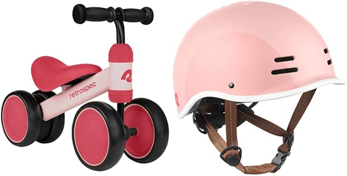 Retrospec Cricket Baby Walker Balance Bike with 4 Wheels for Ages 12-24 months - Toddler Bicycle Toy for 1 Year Old’s - Ride On Toys for Boys and Girls