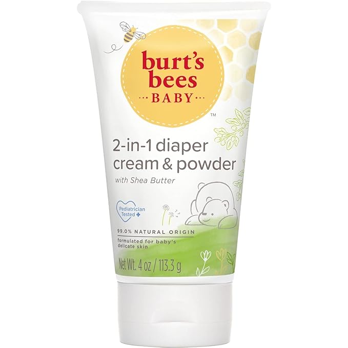 Burt's Bees Baby Daily Cream to Powder, Talc-Free Diaper Rash Cream - 4 Ounce (Pack of 3)