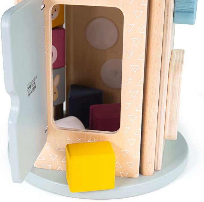 Bigjigs Toys, FSC® Certified Rolling Activity Centre, Wooden Toys, Baby Activity Centres, Wooden Shape Sorter, Toddler Toys, Baby Toys, Baby Wooden Toys, Wooden Activity Cube for 1 Year Olds