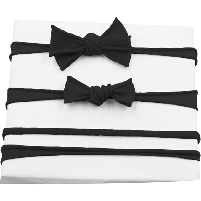 Qearl 60 Pack Soft Stretchy DIY Nylon Headbands Hair Bands Bows DIY Accessory for Newborn Baby Girls