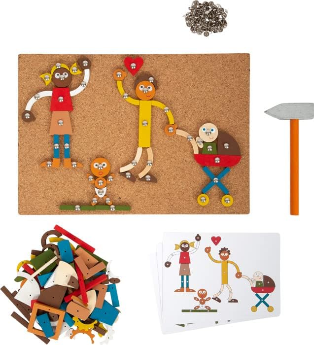 Small Foot Wooden Hammer Game Home and Family with Cork Board and Hammer for Children from 3 Years, 12359 Toys, Multi-Coloured