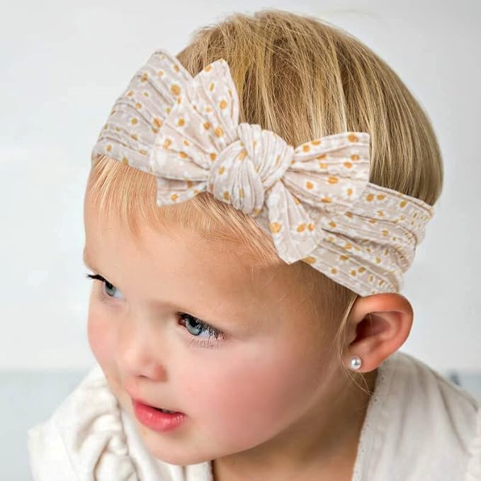 XuoAz Baby Girls Bow Flora Headband Baby Turban Knotted Elastic Headwrap for Newborn Infant Toddler Hair Accessories
