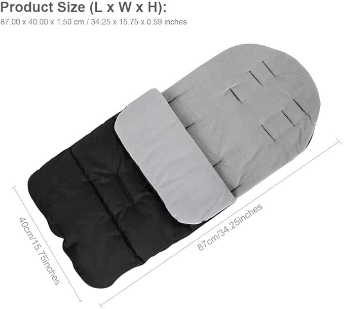 Universal Waterproof Baby Stroller Footmuff, Warm Winter Baby Bunting Stroller Cover with Dual Zipper, 3-Season Toddler Stroller Blanket for Cold Weather, Fit Infants Toddlers, Stroller (Grey)