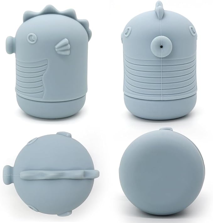 PandaEar 4 Pack Silicone Bath Toys for Babies 0-6 6-12 Months, Mold Free Bathtub Toys for Toddlers Kids Infant, Non Toxic Swimming Shower Toys for Toddlers 1-3 (A)