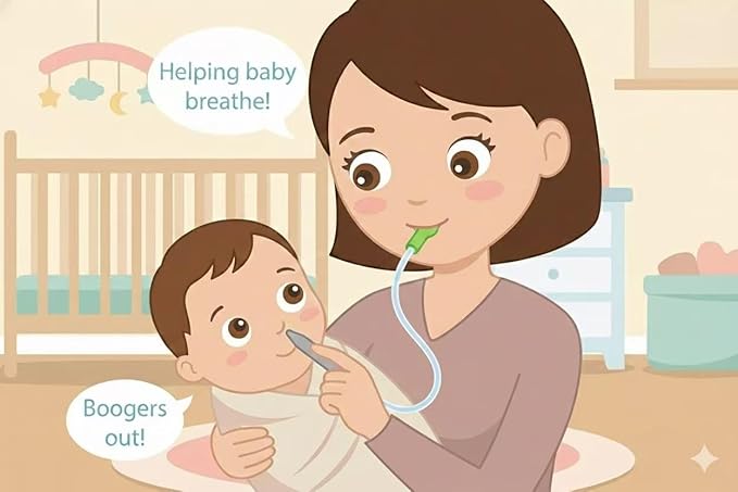 Nasal Aspirator for Baby with 20 Hygiene Filters Nose Sucker, Reusable Infant Nose Cleaner, Easy to Use and Clean, Custom-Sized for Newborns Nasal -Portable for Both Travel and Home Use-Purple