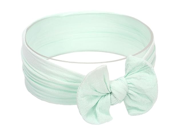 Baby Girl's Toddler Bow Knot Headbands Soft Nylon Headband for Daily Life Birthday Party Photography (Mint Green)