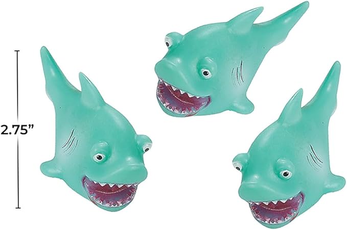 Fun Express Mini Shark Squirt Toys 12 Pack - Water Guns for Kids Bath Toys & Pool Toys Set - Party Favors for Kids Birthday Goodie Bag Stuffers | Beach Toys Summer Water Toys for Bulk Gifts