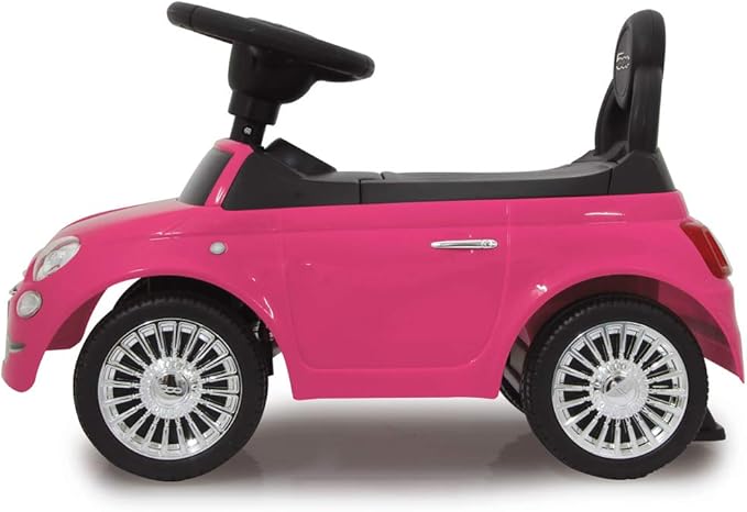 Jamara 460436 Pink 460436-Push-car Fiat 500 Tilt Prevention, Backrest, Hand Grip, Boot Under The seat, Sounds, Horn