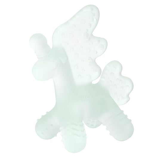 HECCEI Baby Teether Toy, Soft Food‑Grade Silicone Teether, Soft Infant Teether Chew Toy, BPA Free, Multi-Texture Design Teether (Mint Haze)
