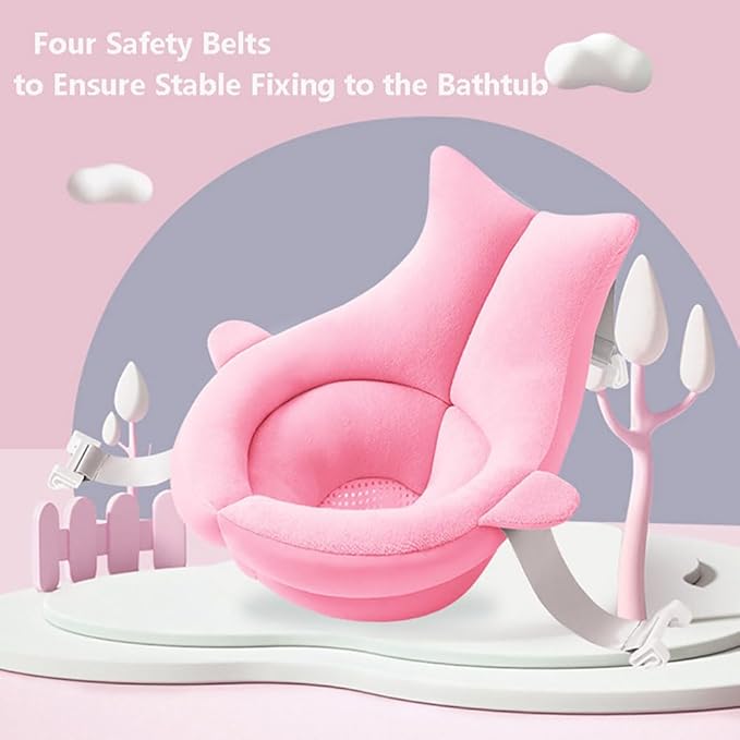 Baby Bath Seat Support Net Soft Infant Bathing Seat Support Mat Suspension Shower Pad Adjustable Non-Slip Newborn Bathtub Sling Mat Baby Sink Bather Tub Shower Net Bathtub Sit Up Mesh 0-6 Month