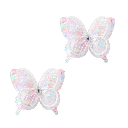 Hair Clips Butterfly Hair Clip Glitter Butterfly Hair Clips Kids Clips for Birthday Christmas Children's Day Gift (white)