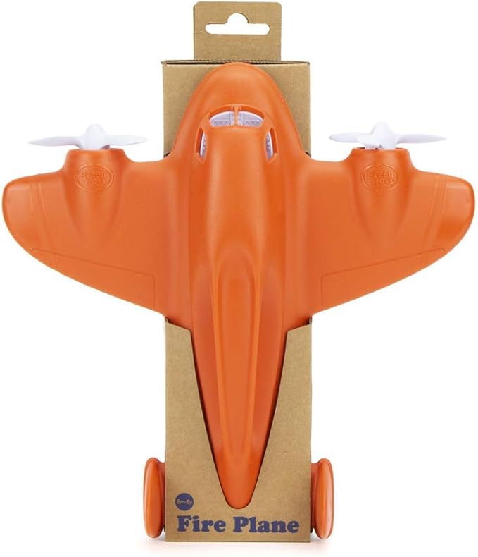 Green Toys Fire Plane - Pretend Play, Motor Skills, Kids Bath Toy Vehicle. No BPA, phthalates, PVC. Dishwasher Safe, Recycled Plastic, Made in USA.