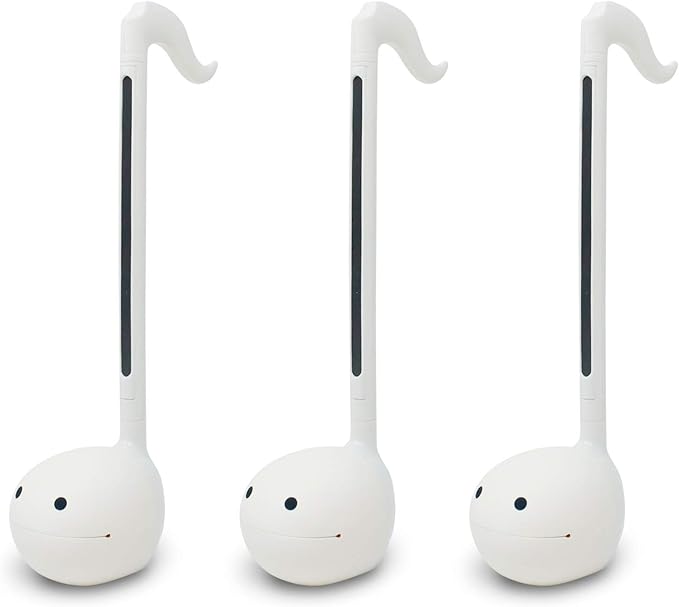 Otamatone Japanese Electronic Musical Instrument Portable Music Synthesizer from Japan by Maywa Denki Studio Award Winning, Educational Fun Gift for Children, Teens & Adults - White Set of 3
