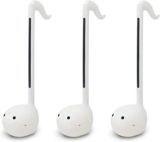 Otamatone Japanese Electronic Musical Instrument Portable Music Synthesizer from Japan by Maywa Denki Studio Award Winning, Educational Fun Gift for Children, Teens & Adults - White Set of 3