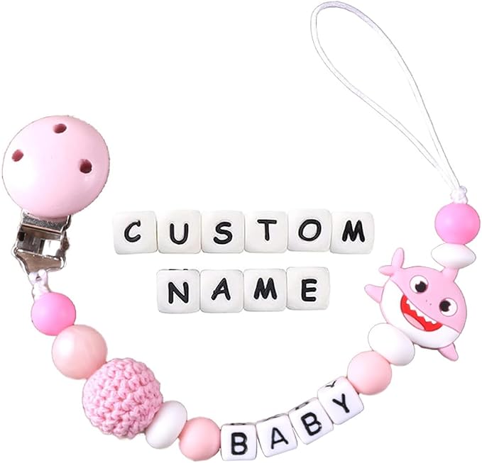 Custom Pacifier Clip with Customized Name Customized Stroller Clip Holder with Name Personalized Pacifier Holder