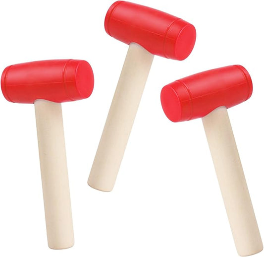 3pcs Toy Hammer Simulation Wooden Hammers Plastic Toddler Hammer SmallPortable Kids Maintenance Tools Toys Pretend Fake Mallet Hammers for Boys Girls