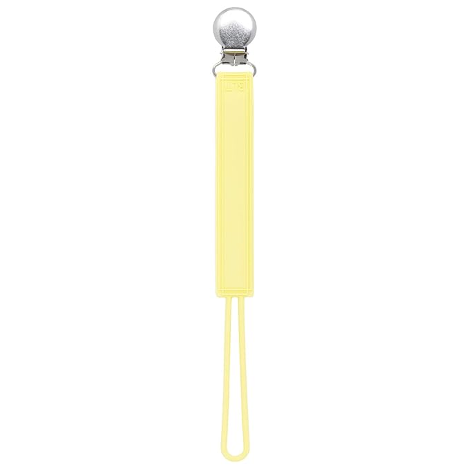 Three Little Tots All Silicone Modern, Short and Safety Tested Pacifier Clip (Baby Yellow, Classic)