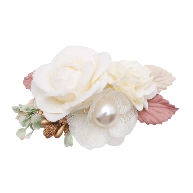 Flower Hair Clips Set for Baby Girl Lightweight Floral Hair Bow Accessories with Boutique Fully Lined Alligator Clip for Toddler Teens Gifts (AC)