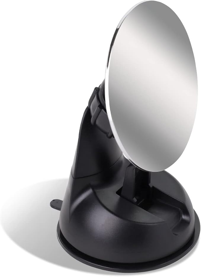 Auto Dynasty Adjustable 75mm Baby Infant Round Back Seat Mirror Rear View Monitor + Suction Cup Mounted Base