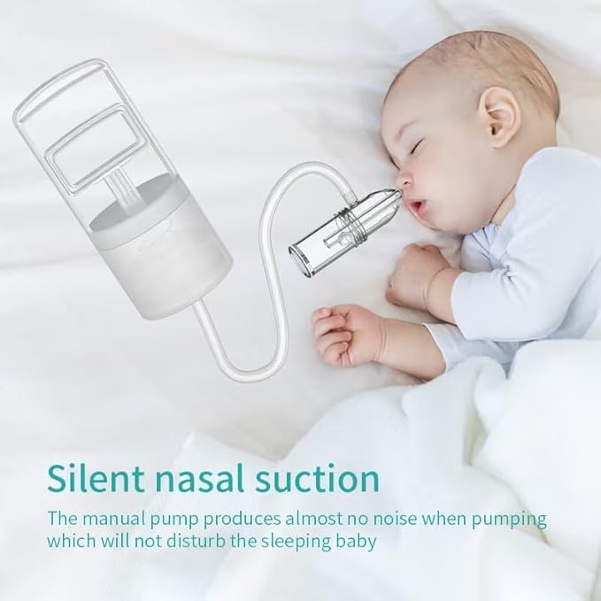 Nasal Aspirator for Baby, Portable Hand Puller Nose Sucker, Quiet Suction Easy to Operate | Reusable | Soft Silicone Nose Cleaner for Fast and Effective Relief of Nasal Congestion in Infant