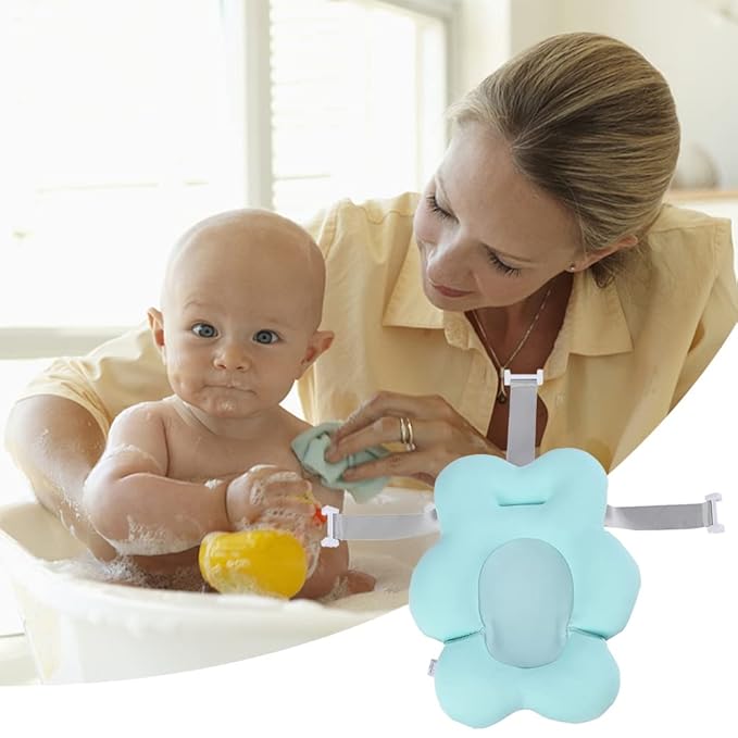 Baby Bath Cushion Bathtub Cushion Floating Seat Cushion Infant Bathtub Mats Newborn Seat Support Baby Shower Pads Choke Prevention Back Protection for 0-12 Months (Pink)