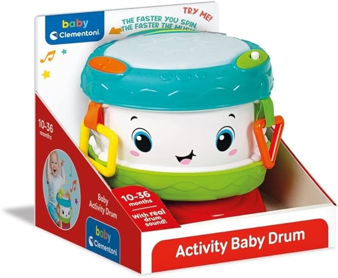 Clementoni -My Baby Activity Drum, First Age, Educational Early Learning Toy-10 Months and More, 17409, Cranberry