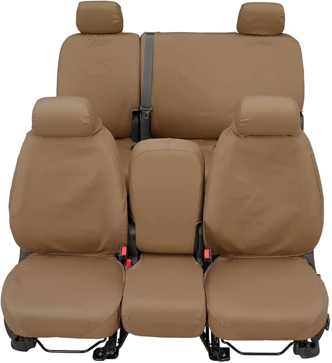 Covercraft SS3359PCTP Custom-Fit Front Bench SeatSaver Seat Covers - Polycotton Fabric, Taupe