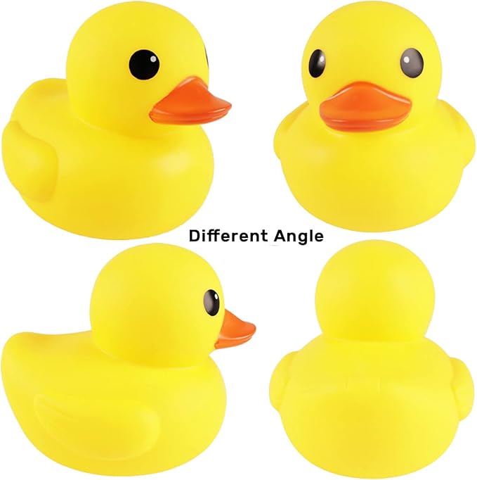 CICITOYWO Yellow Rubber Ducks, Preschool Large Bath Toys Bathtub Floating Squeaky Duckies Gift for Baby Shower Infants Kids Toddler Party Decoration, 7.2 inches (Large)