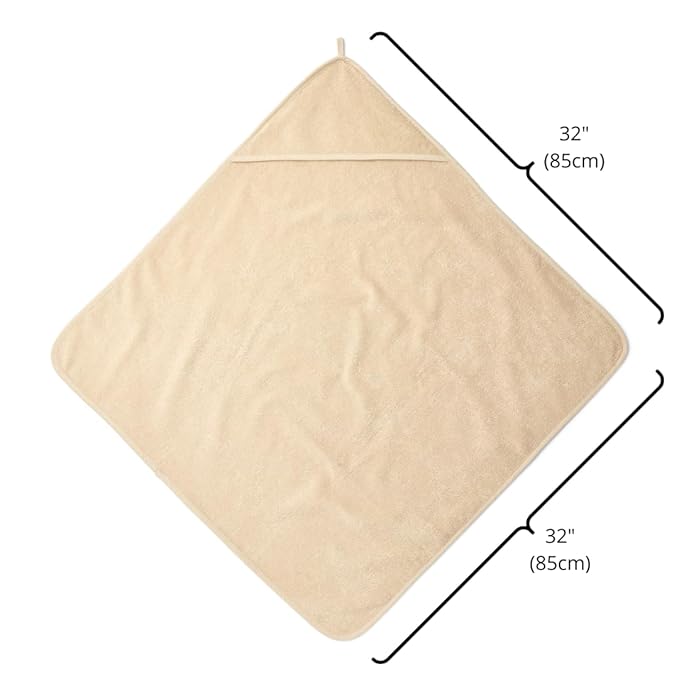 Hooded Baby Towels - 100% Organic Cotton Baby Bath Towels – Baby Towels, Baby Bath Towels for Baby Boy, Baby Girl, 32" x 32" Super-Soft and Absorbent Baby Towels for Newborn (Fog)