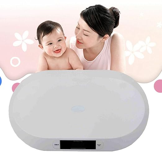 20KG/44LBS Electronic Digital Baby Weighing Scale Measure Infant/Baby/Pet Weight Accurately, Precision of 10g, Length 55cm, Large LCD Display, Weight Measure Tool White