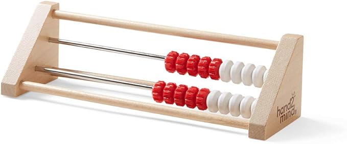 hand2mind 20-Bead Wooden Sensory Rekenrek Abacus, Abacus for Kids Math, Wooden Counting Math Manipulatives, Bead Counters for Kids Math, Learn Counting and Numbers, Homeschool Supplies (Set of 1)