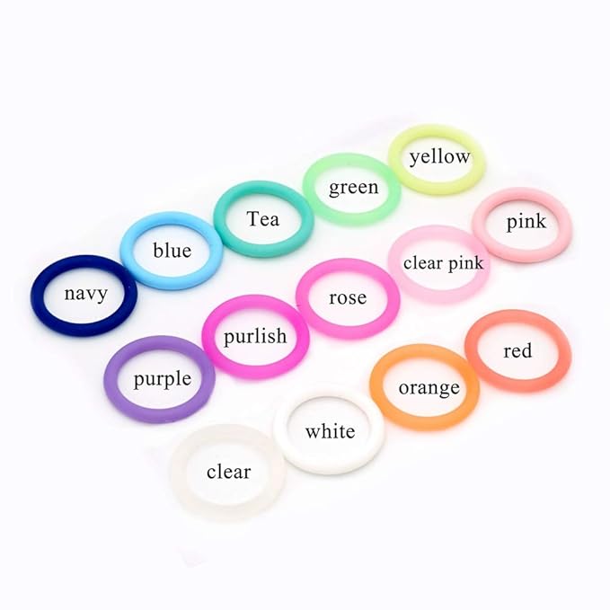 20Pcs Mix 14 Colors Safe Silicone O Ring Baby Silicone Pacifier Dummy Chain Adapter Holder O Ring Inner Size 21.5mm