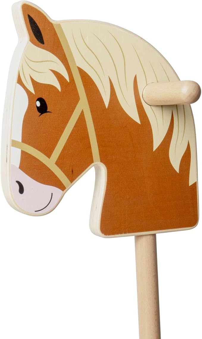 Bigjigs Toys Wooden Hobby Horse - Ride On Stick Horses, Pretend Play Pony, Gifts for Toddlers, Sustainably Made with Eco Friendly Wood, Age 18+ Months