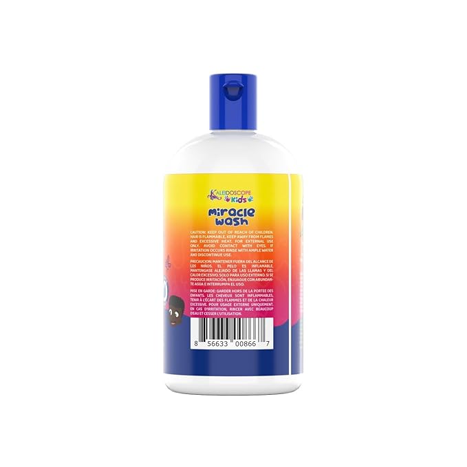 Kaleidoscope Kids Shampoo for Curly Hair with Aloe Vera and Echinacea Extract - Detangling Shampoo for Kids Tangle Free Clean Hair and Scalp - 12 oz