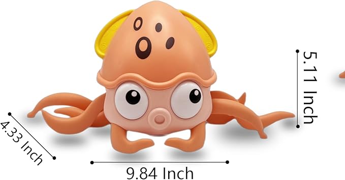 Crawling Octopus Baby Toys,2024 New Infant Tummy Time Toys with Music Led Light,USB Rechargeable,Babies Walking Musical Toy Fun Moving Toy for Toddler Boy Girl Gifts, Pink
