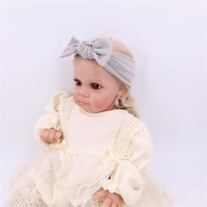 Sugarmelon Mommy and Me Headband Set Mother Baby Matching Turban Headbands for Toddler Baby Girls Women Scrunchies Hair Bow Hairbands (Silver/Wine)