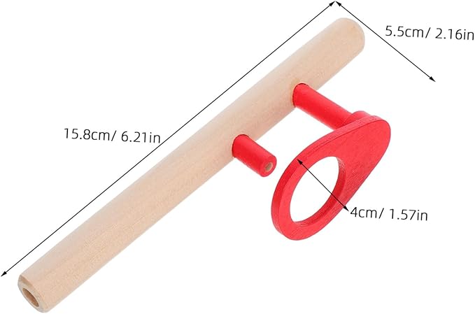 STOBOK Wooden Floating Blow Pipe and Balls Balance Game Fun Stress Reliever Toy for Kids and Adults, Improves Motor Skills and Hand-Eye Coordination, 6.22 X 2.16 X 1.57 Inches