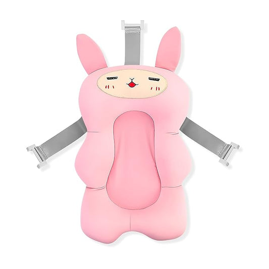 SONARIN Baby Bath Pad,Non-Slip Baby Bath Cushion Mat Infant Floating Bathtub Pad Newborn Bath Tub Seat Mat Soft Bath Pillow for Tub Adjustable Baby Shower Support Seat for Baby 0-12 Months(Pink)