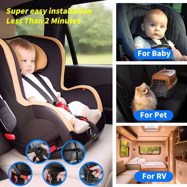 Baby Car Monitor Mirror,View Infant in Rear Facing Seat with HD Camera,360° Rotation Plug and Easy Install with Wire, Day and Night Version, 4.3 inch, Black