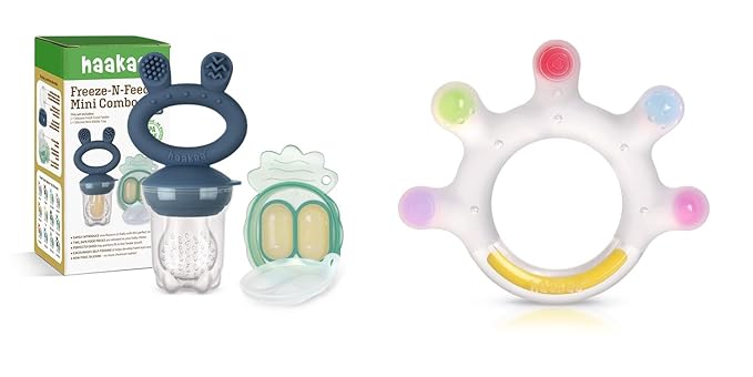 Haakaa Baby Fruit Food Feeder & Large-Palm Baby Teether Combo