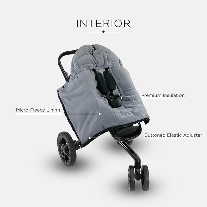 7AM Enfant Stroller Blanket 212 - Adjustable Baby Car Seat Zipped Blanket for Babies Winter, Unisex Multi Purpose Fleece Lined Warm Hooded Toddler Footmuff Water Repellent | (6M - 4T)