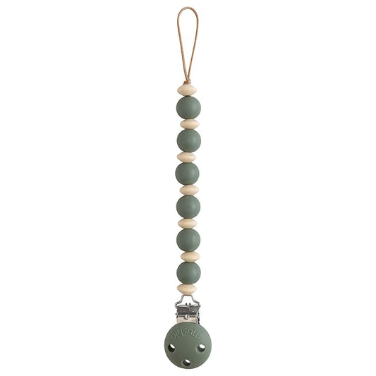mushie 100% Silicone Baby Pacifier Clip BPA Free | Luna (Dried Thyme)