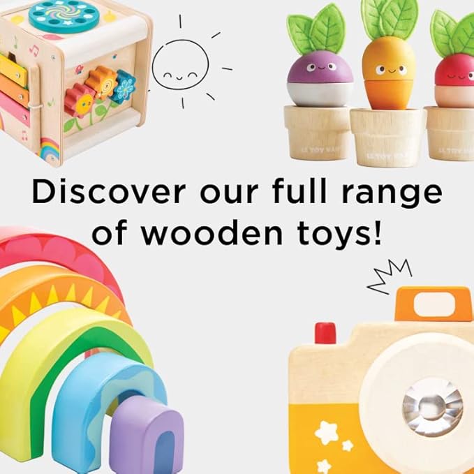Le Toy Van - Petilou Wooden Ride On Deer Push Along Toy for Toddlers | Suitable for Boy Or Girl 1 Year Old +, Small