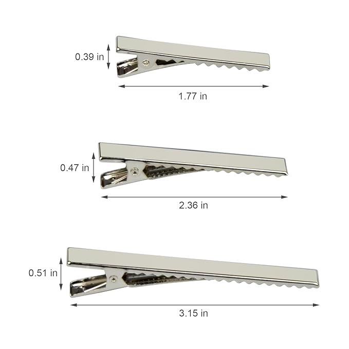 Alligator Hair Clips, Hair Clips, Thickened,30 Pcs, Silver, Flat, Metal for Clips for DIY Hairpins, Salon, Hair Bows (Silver, Mixed sizes)