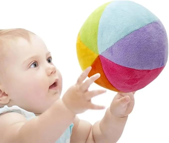 ZaH Baby Balls Rainbow Rattle Toy Small Colorful Plush Ball for Newborn Infant Toddler (Toys for 0 to 36 Months)