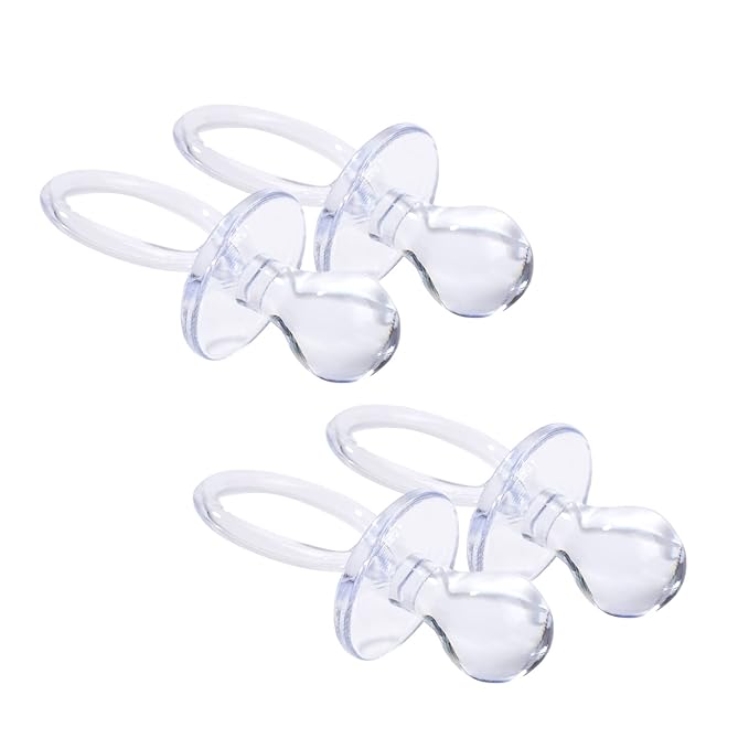 100 Pieces 2.75 Inch Plastic Pacifier for Baby Shower, Baby Shower Pacifier for Gender Reveal Party Decoration DIY Birthday Party Gift (Clear)