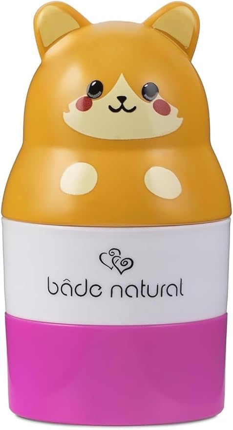 Bade Natural Refillable Cat-Shaped Sunscreen Applicator for Kids – 3.7 fl oz (110 ml) Roll-On Bottle – Empty, Reusable Dispenser for SPF Lotion – Soft Applicator Tip, Travel-Friendly